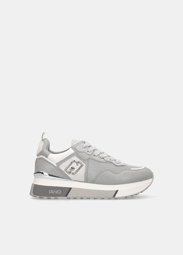 Sneakers in pelle e mesh