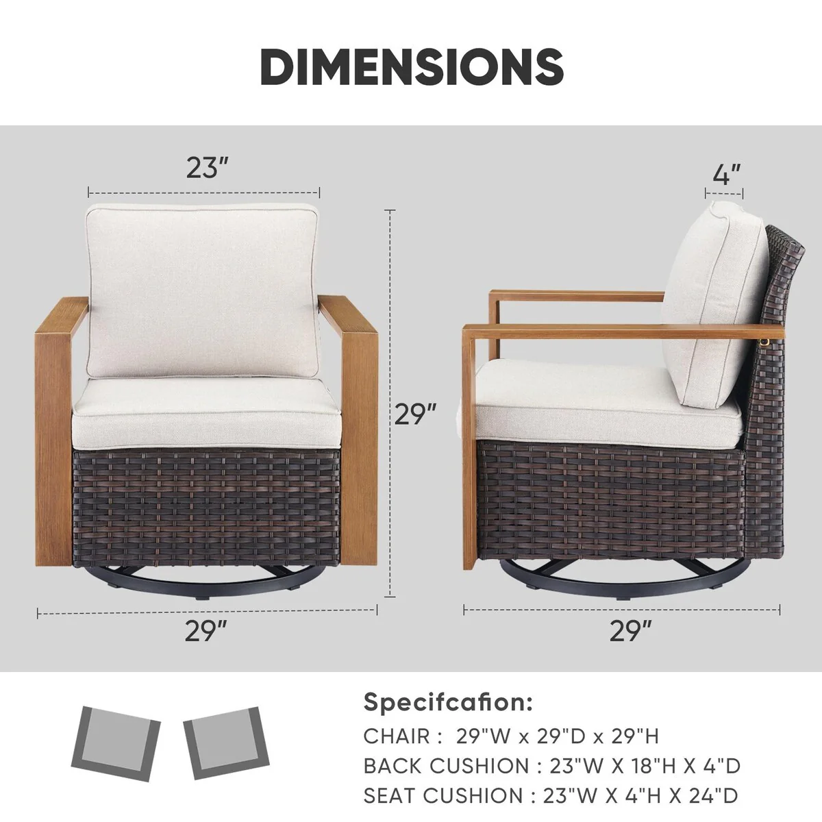 Gymojoy Patio Wicker Rocking Glider Chair