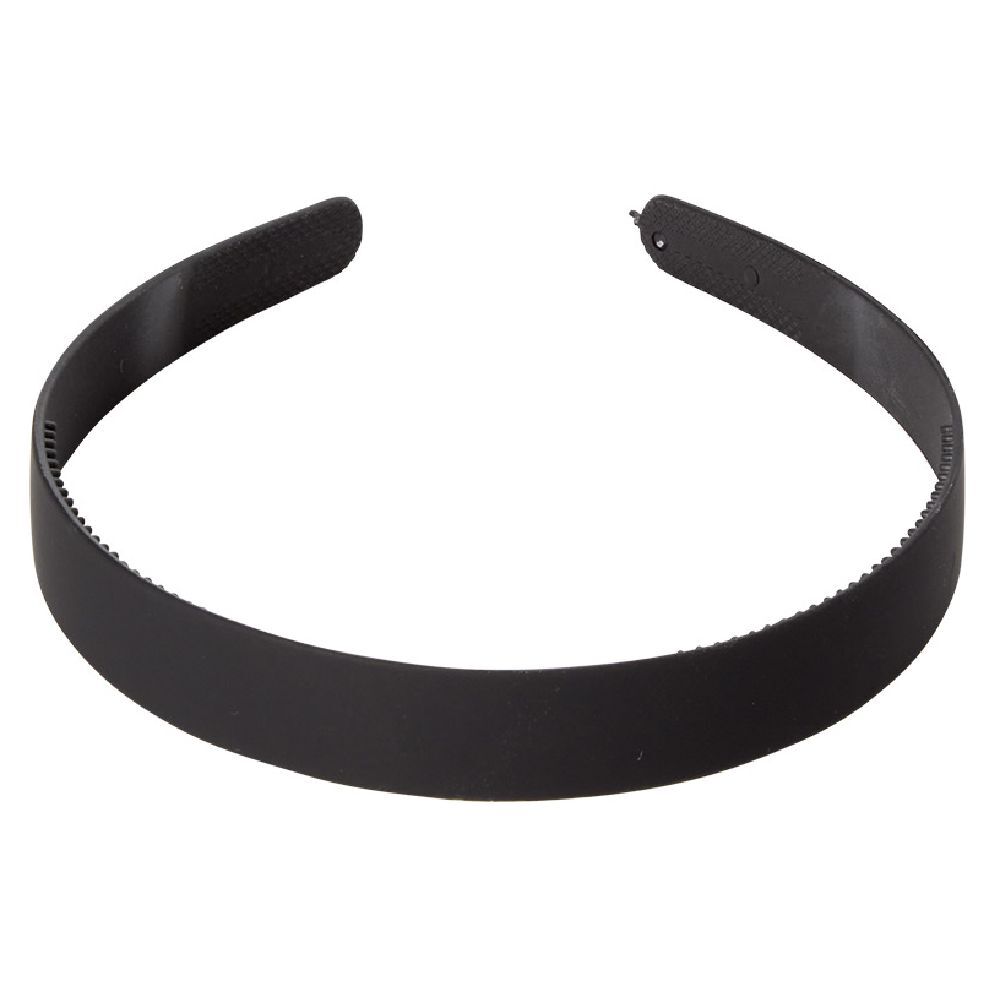 Serre tête plastique fin noir mat