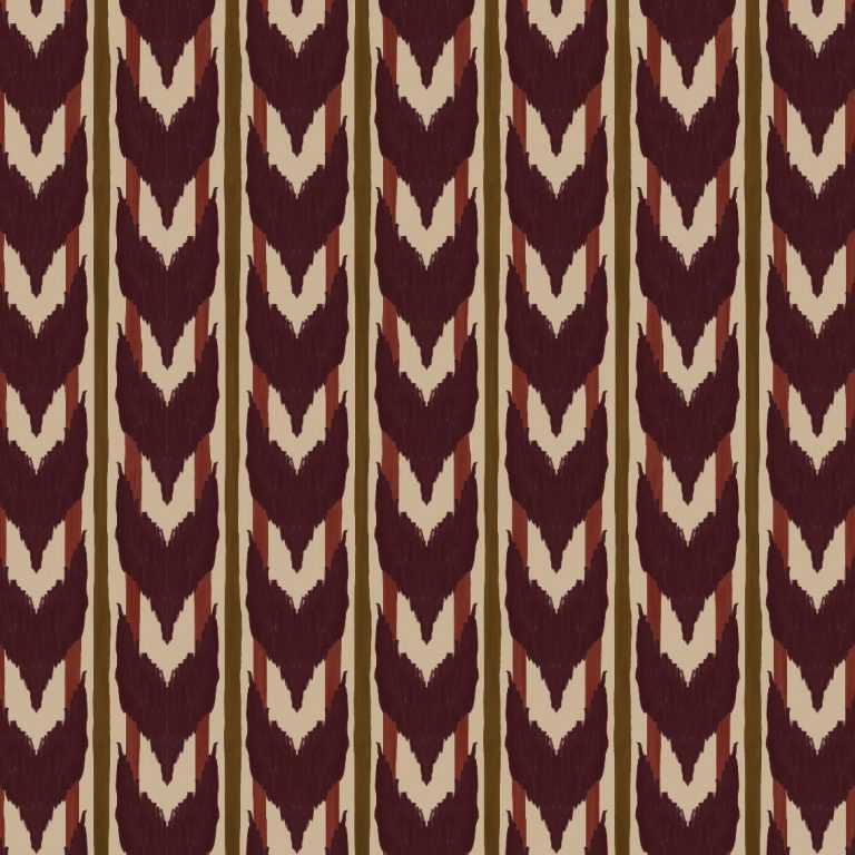 Catchii Behang Maison Artisan Ikat wijn rood