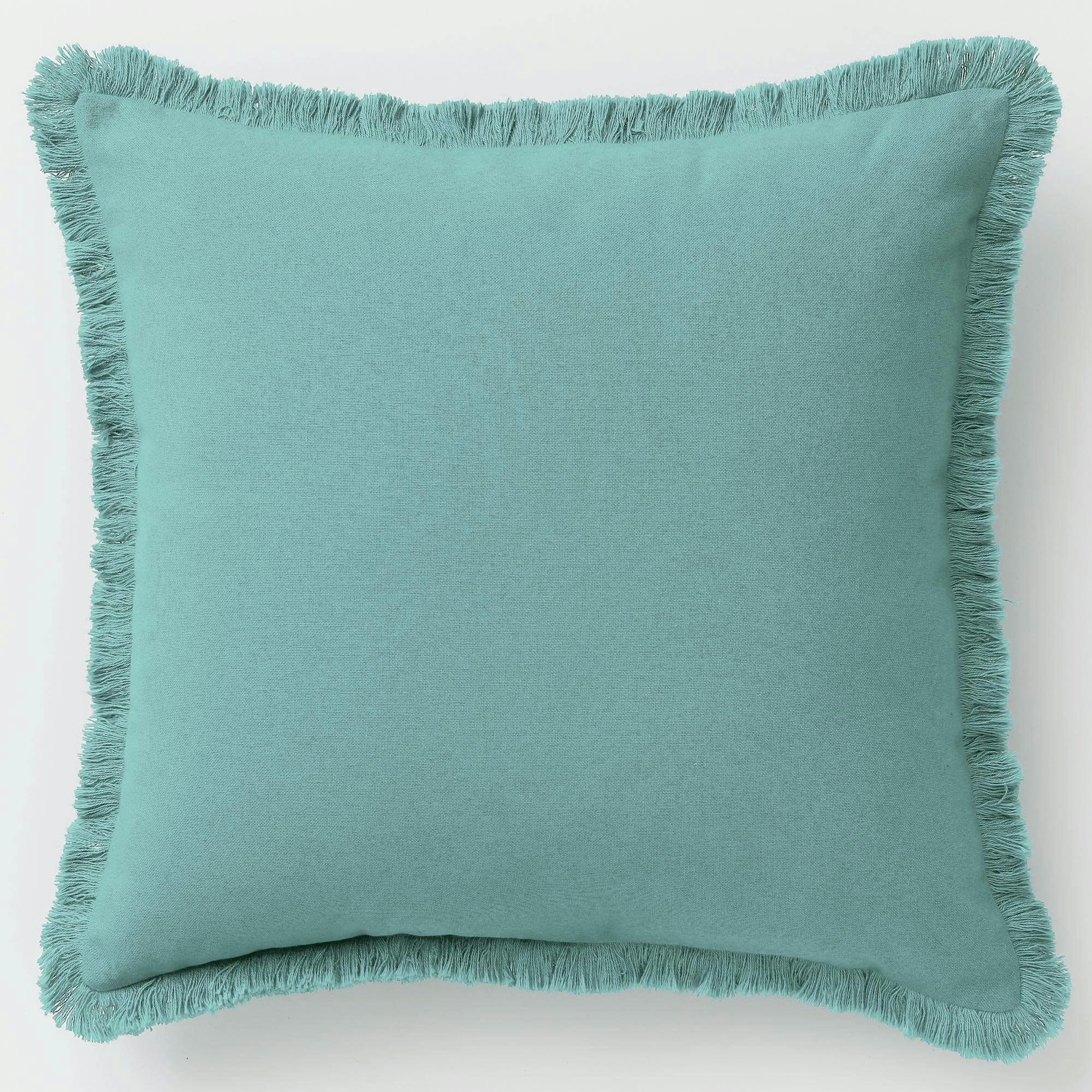 FRANGE - Coussin 40x40 vert eucalyptus en coton