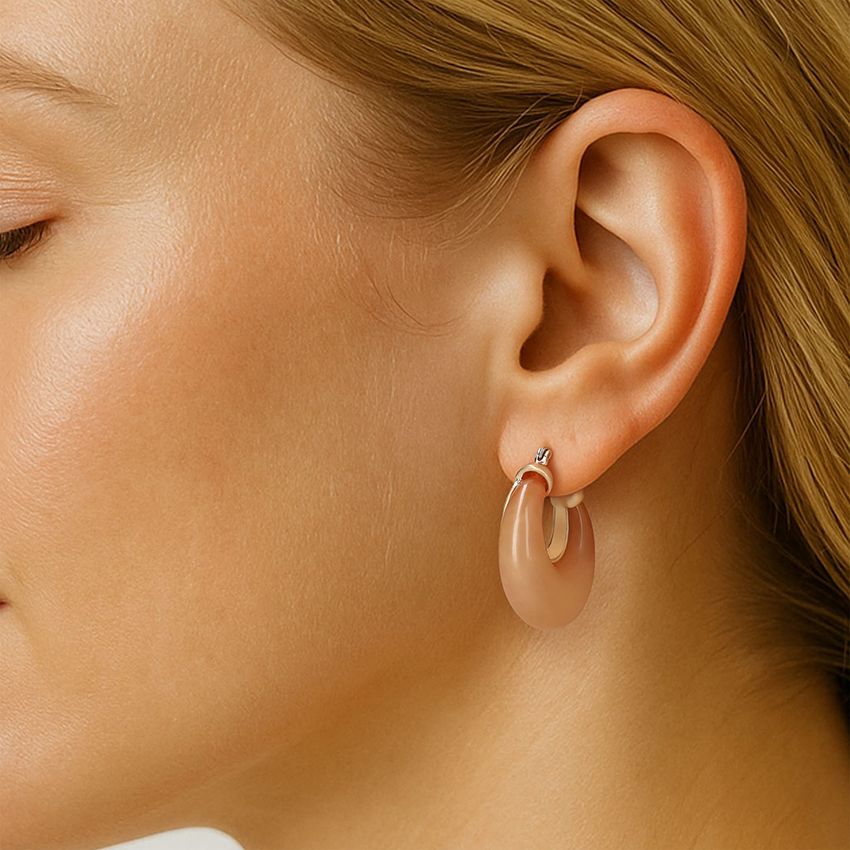 Manfield Perzik oranje oorbellen