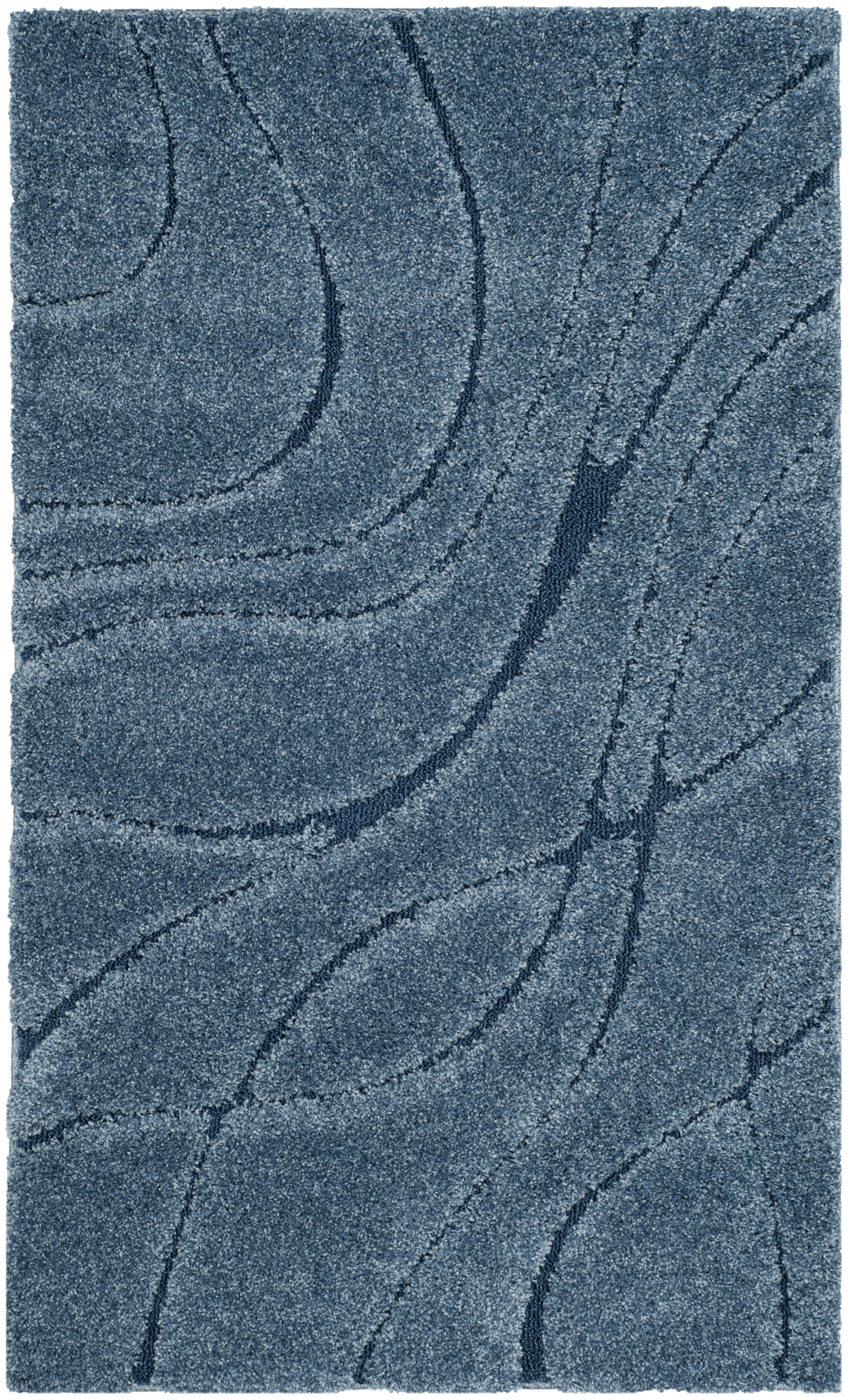 FLORIDA SHAG - Tapis de salon interieur en bleu clair & bleu, 99 x 160 cm