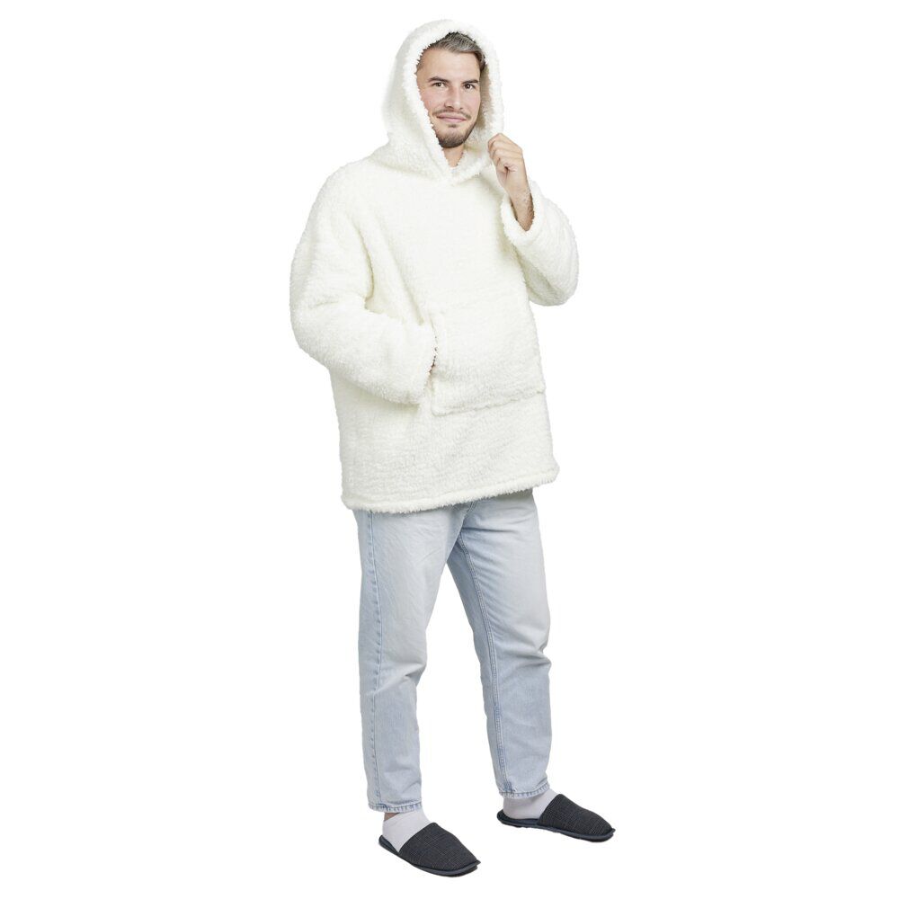 Pull plaid teddy adulte à capuche 70xH80cm (2 modèles)