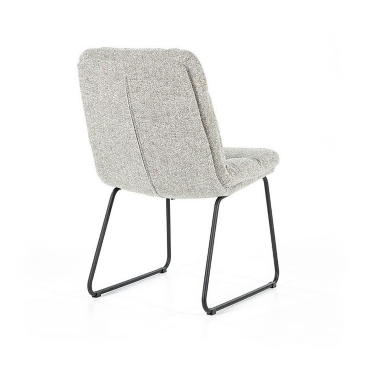 ISOR - Chaise moderne rembourrée en tissu matelassé gris