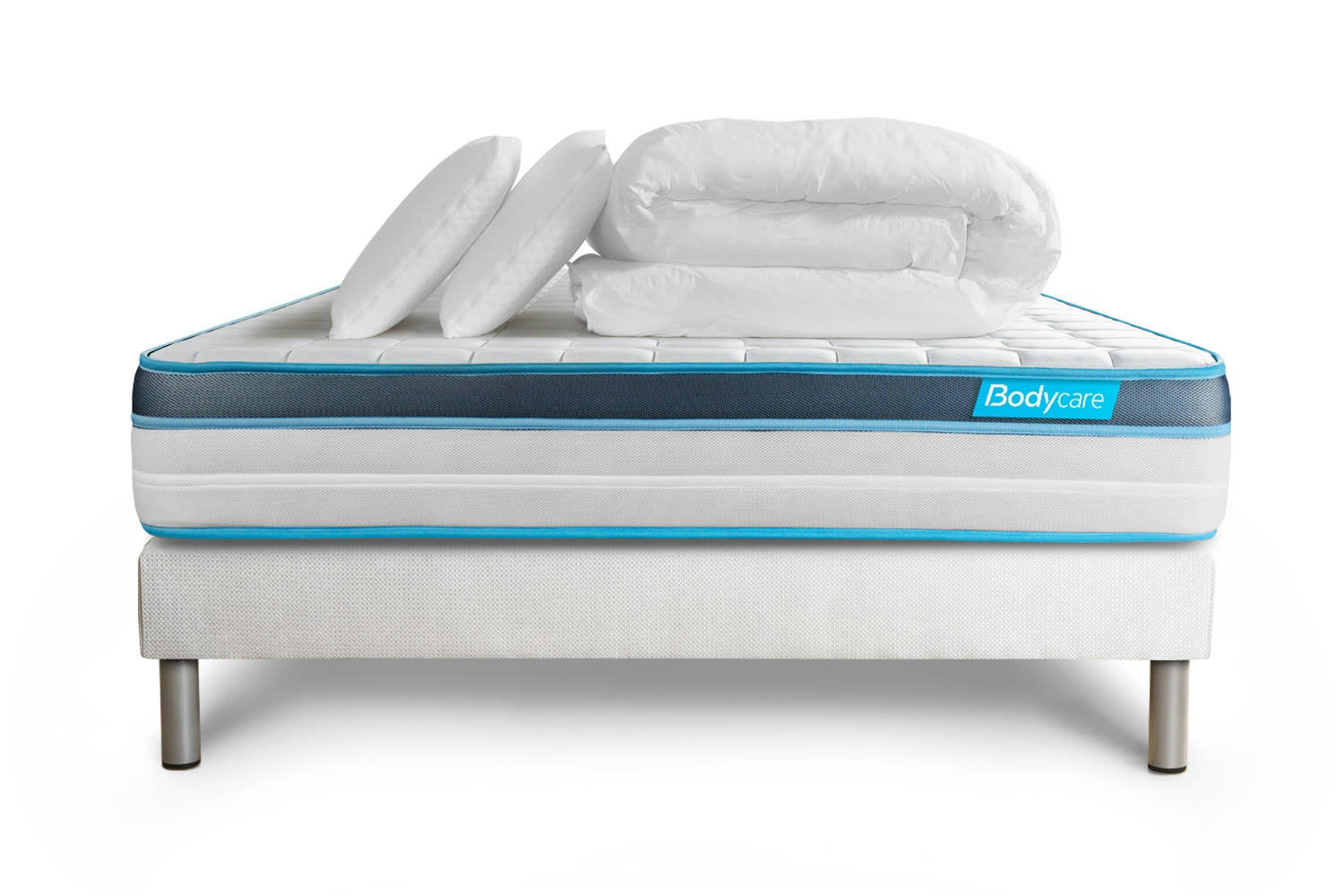 BODYFIT - Pack matelas sommier kit 180x200 oreiller couette
