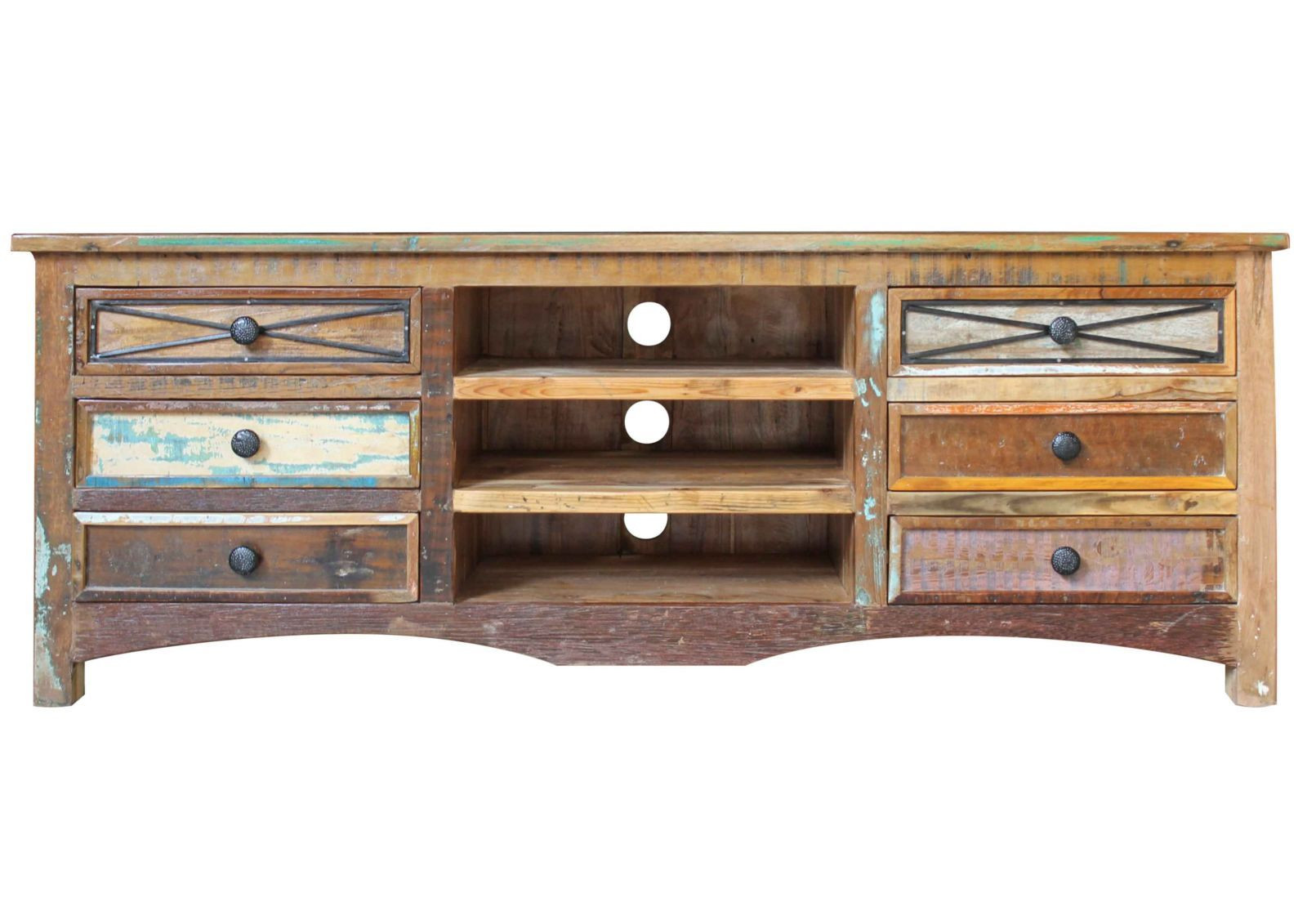 SPIRIT Szafka RTV #16 Drewno z odzysku Lakier 160x45x60 cm