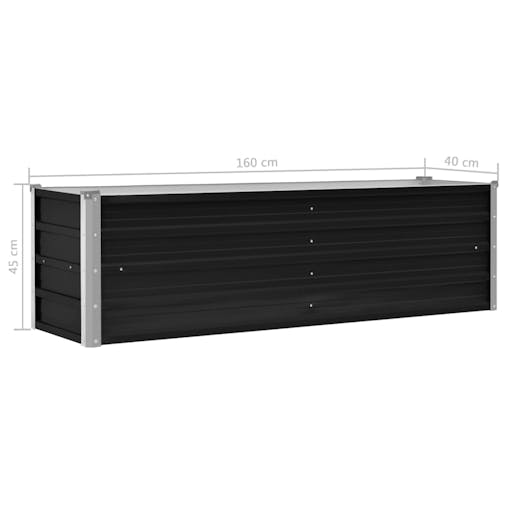 NNEVL Garden Raised Bed Anthracite 160x40x45 cm Galvanised Steel