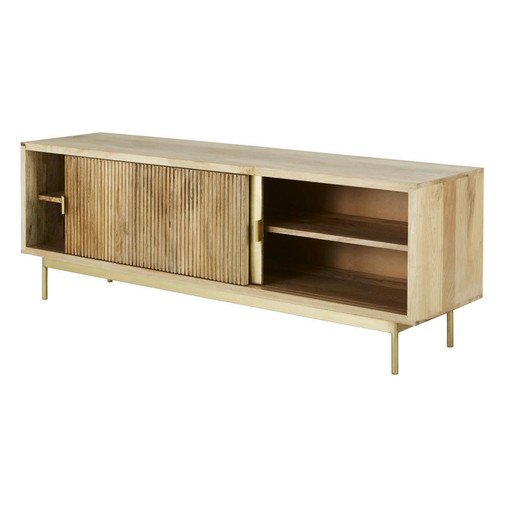 Louxor - Meuble TV 2 portes coulissantes en manguier
