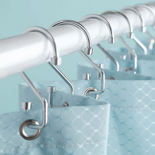 Anneaux Rideaux Douche, Lot de 12 Crochets en Forme de S Antirouille (Argent)