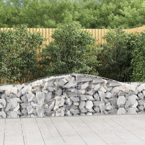NNEVL Arched Gabion Baskets 3 pcs 400x50x60/80 cm Galvanised Iron