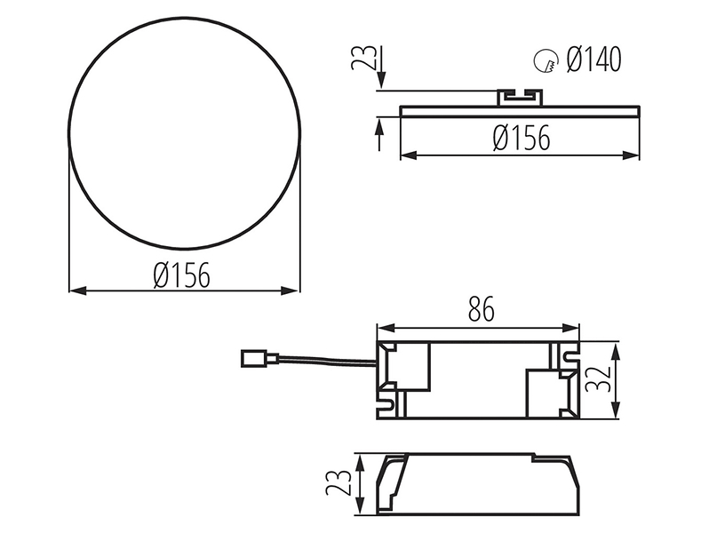 Plafon Arel LED aluminiowy 15,6 cm biały