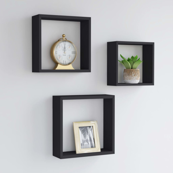 Półka ścienna Czarny 30 x 10 x 30 cm MDF vidaXL