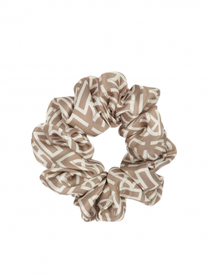 Satin monogrammed hair elastic band