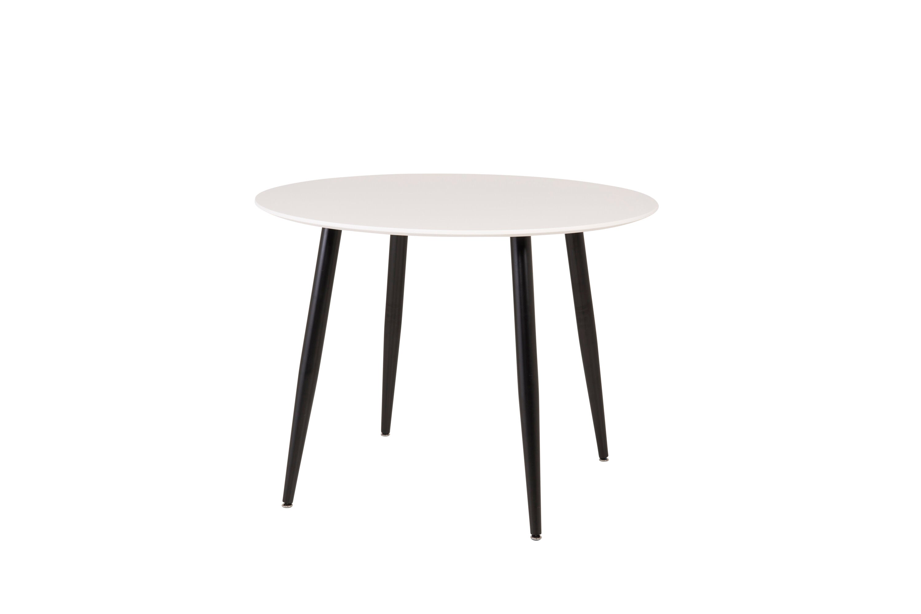 BRAM Eetkamertafel Namu - ø100 cm - Wit met zwarte poten