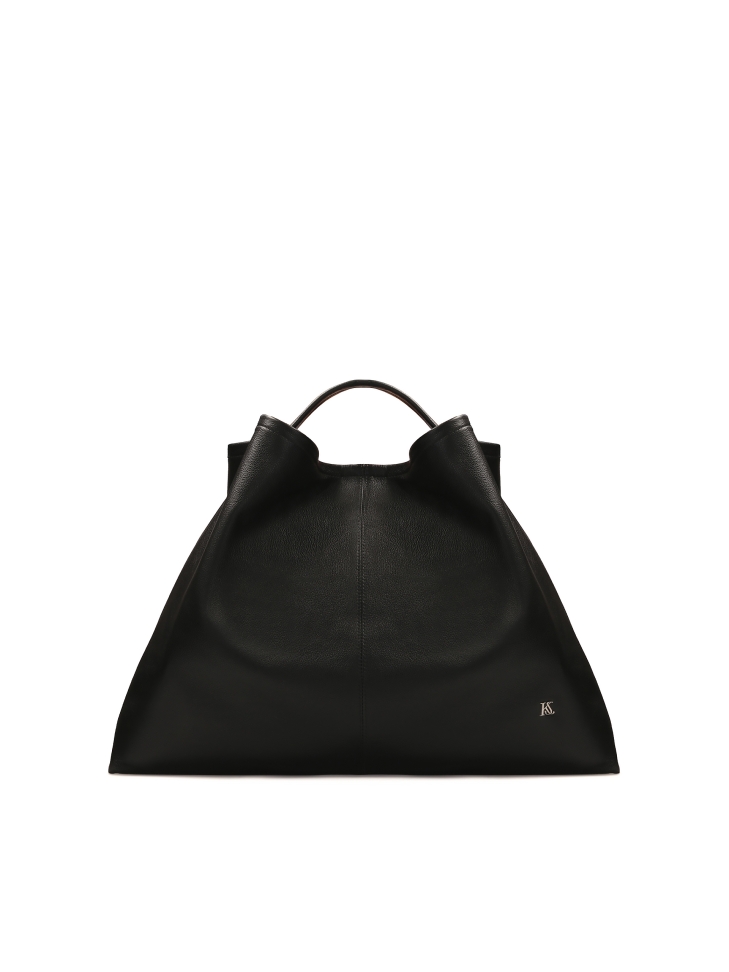 Black loose handbag with handle