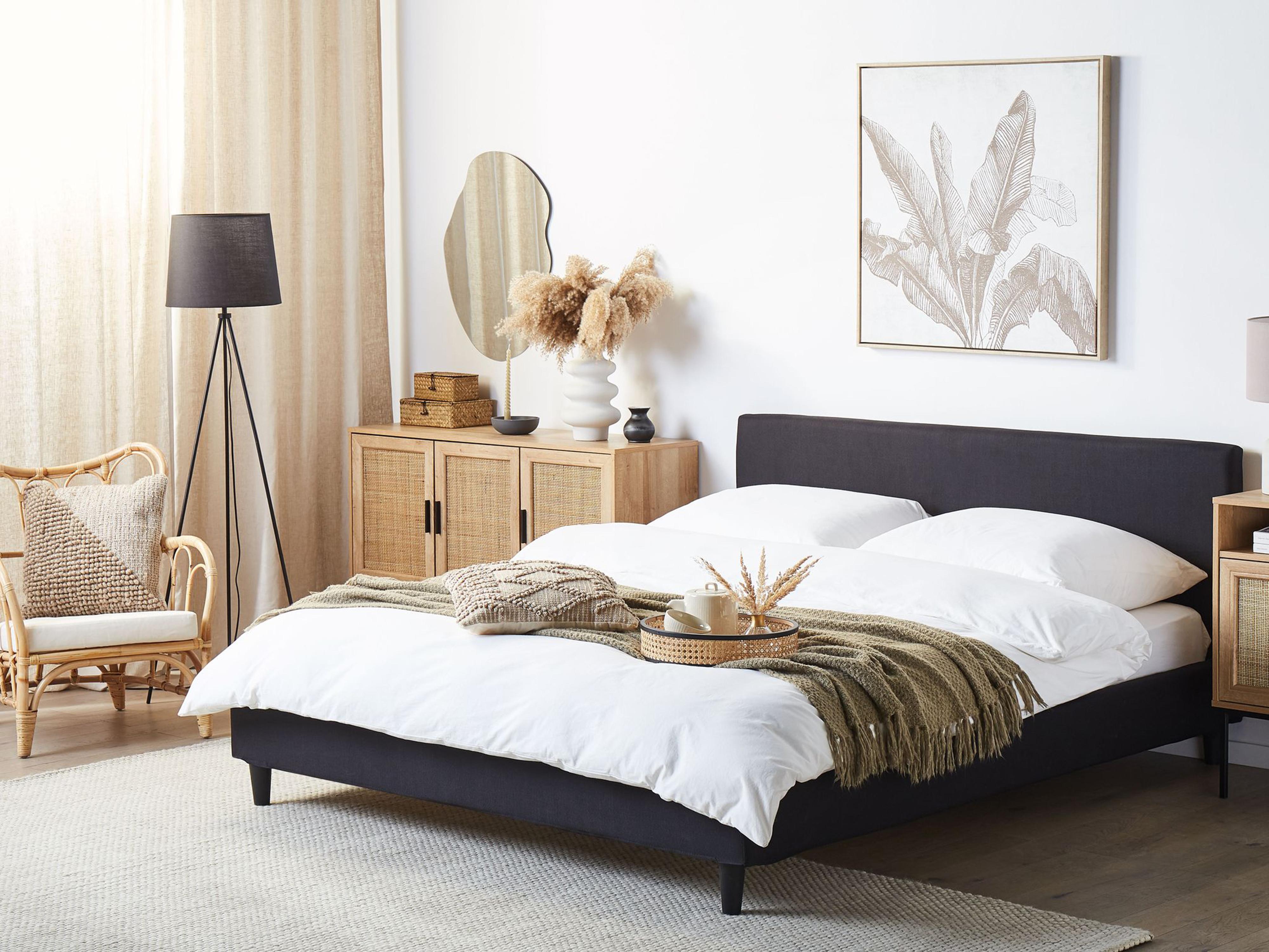 Bed Frame Cover FITOU 160 x 200 cm Black