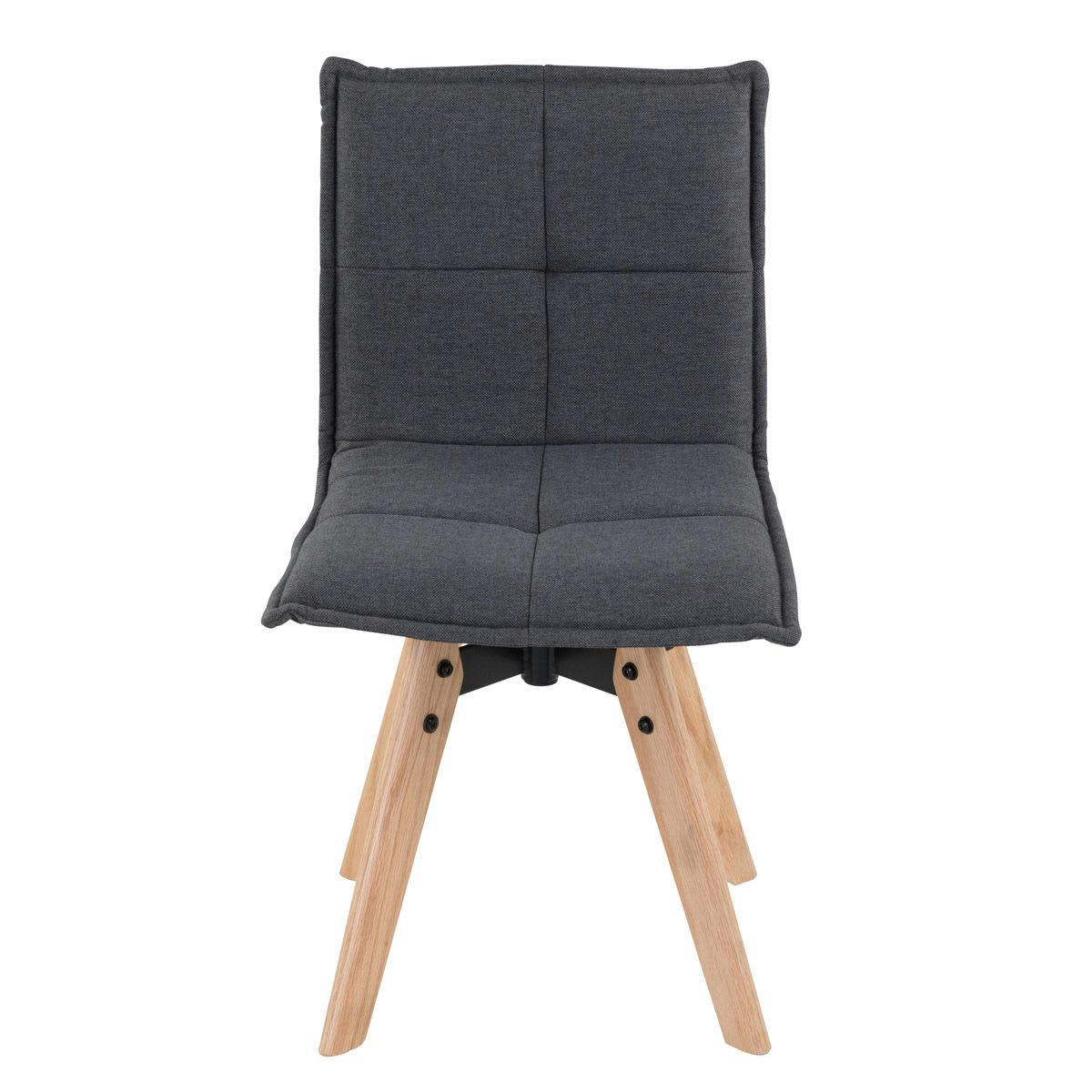 NINA - Chaise tissu gris foncé piétement chêne