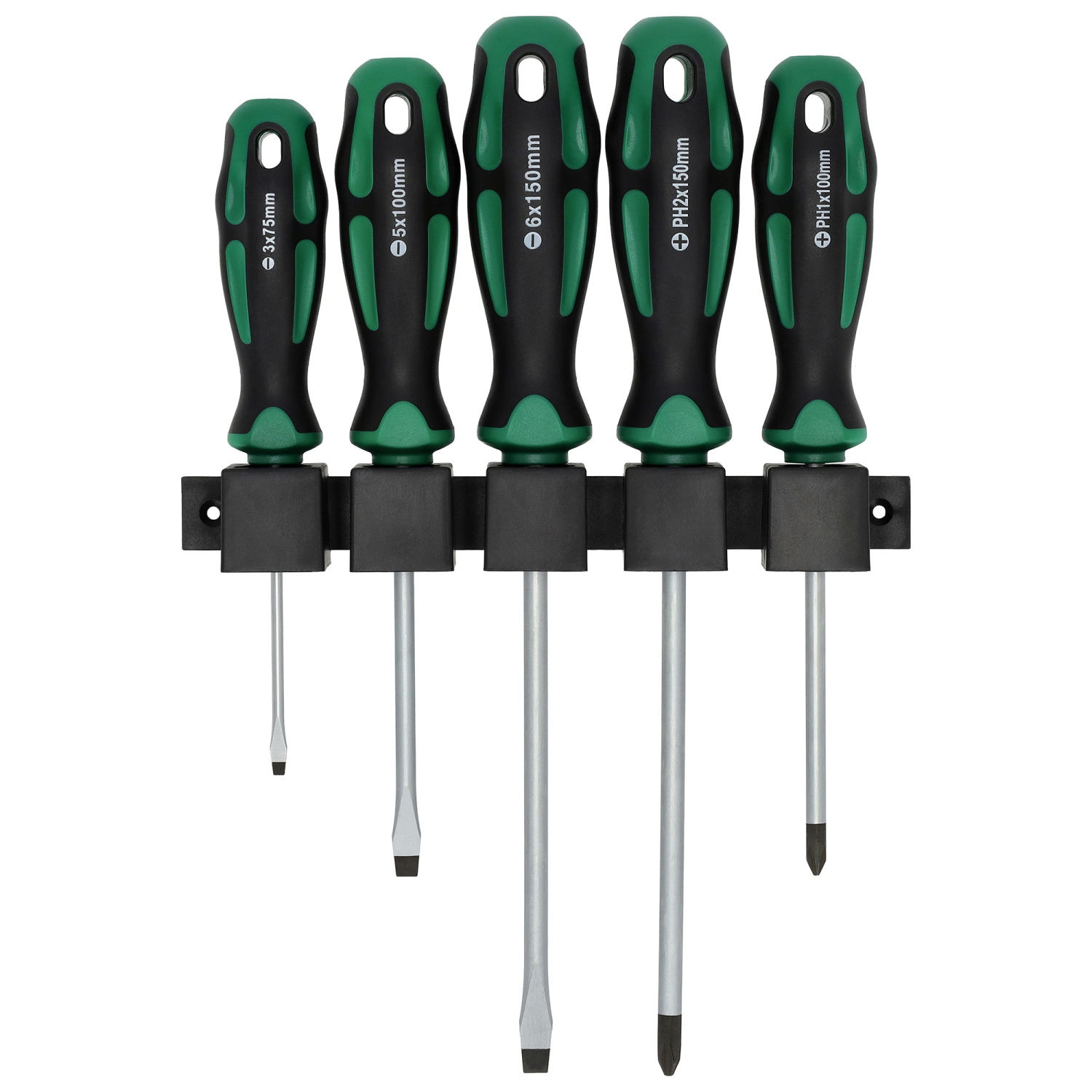 Wkrętaki 5elem. CrV SL: 3, 5.5, 6.5mm PH: 1x100, 2x150mm STALCO S010812080 STALCO S010812080