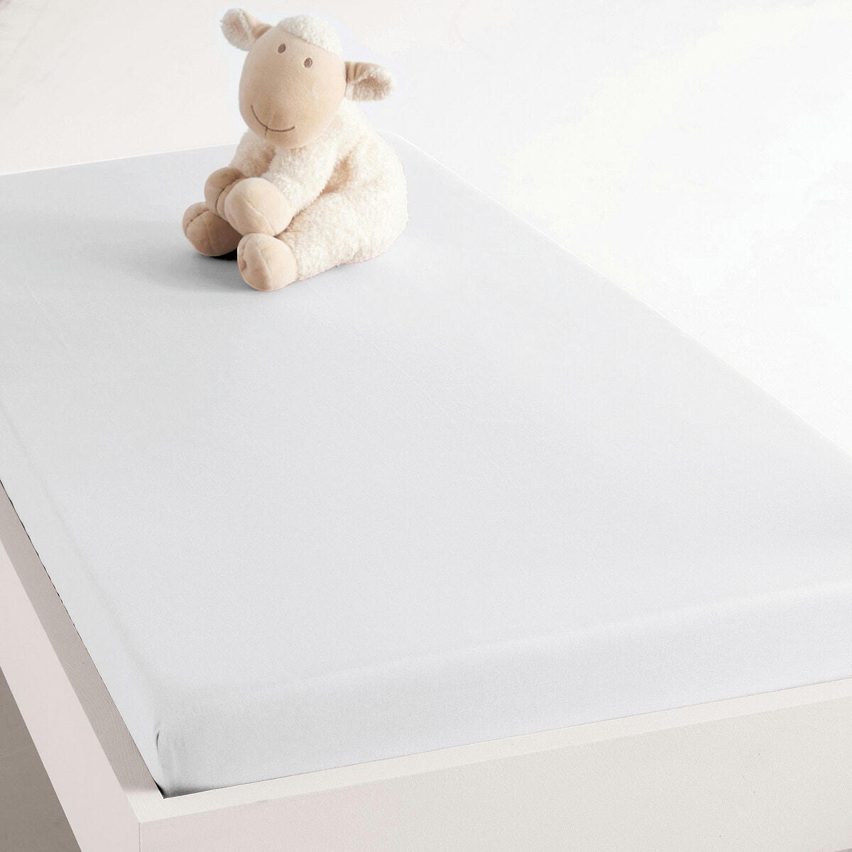 Drap housse enfant uni en polycoton, Scenario