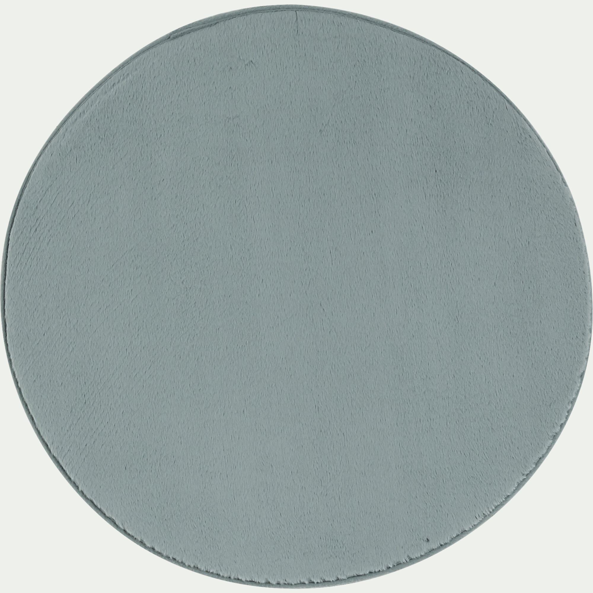 ROBIN - Tapis rond imitation fourrure - bleu calaluna D150cm