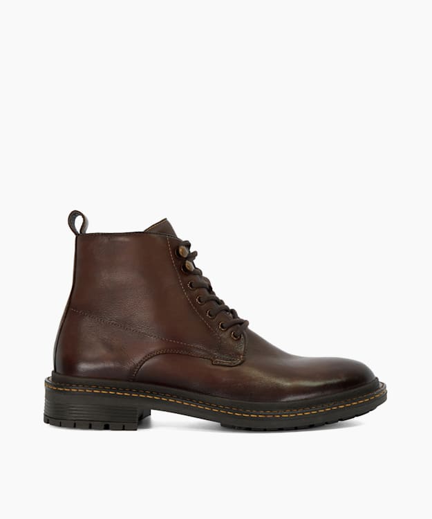 Calio Brown - Chunky Lace Up Casual Boots
