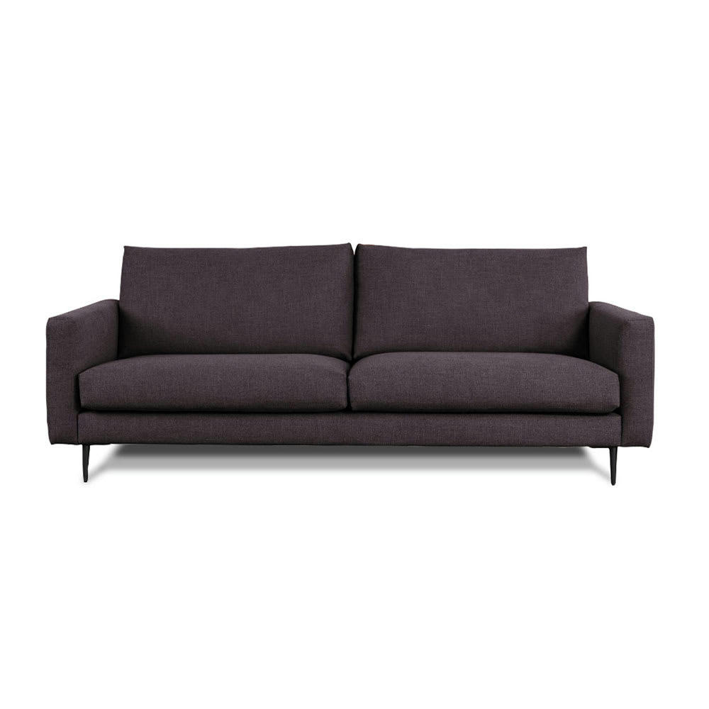 CARUSO - Canapé 3 places tissu droit gris foncé