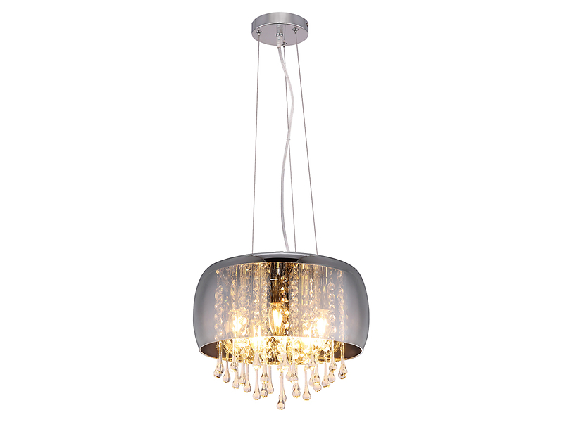Lampa wisząca Kalla 5-punktowa szklana srebrna