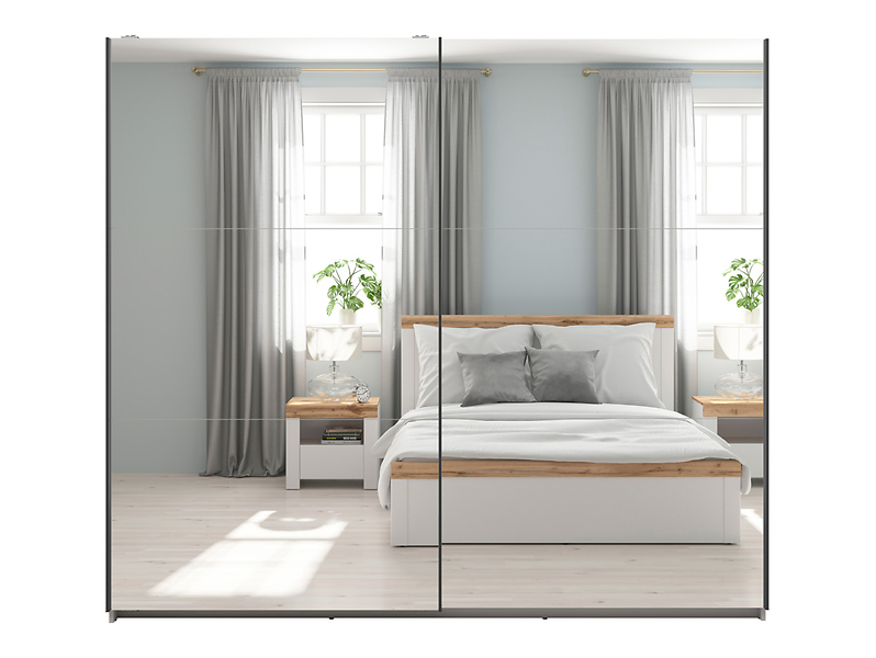 Szafa przesuwna Tetrix 220 cm z lustrem kaszmir