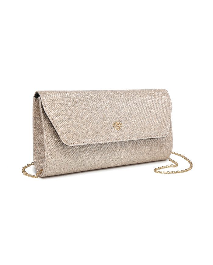 JFY Carri Co. Snap Button Clasp Glitter Clutch Bag