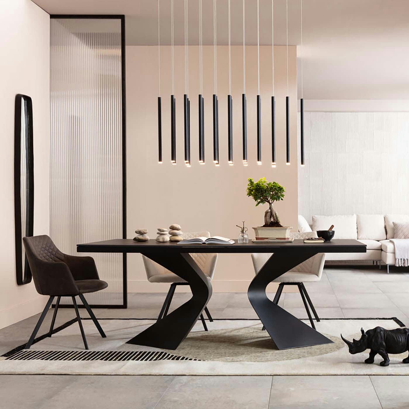 GLORIA - Table Gloria 200x100cm grès noir Kare Design