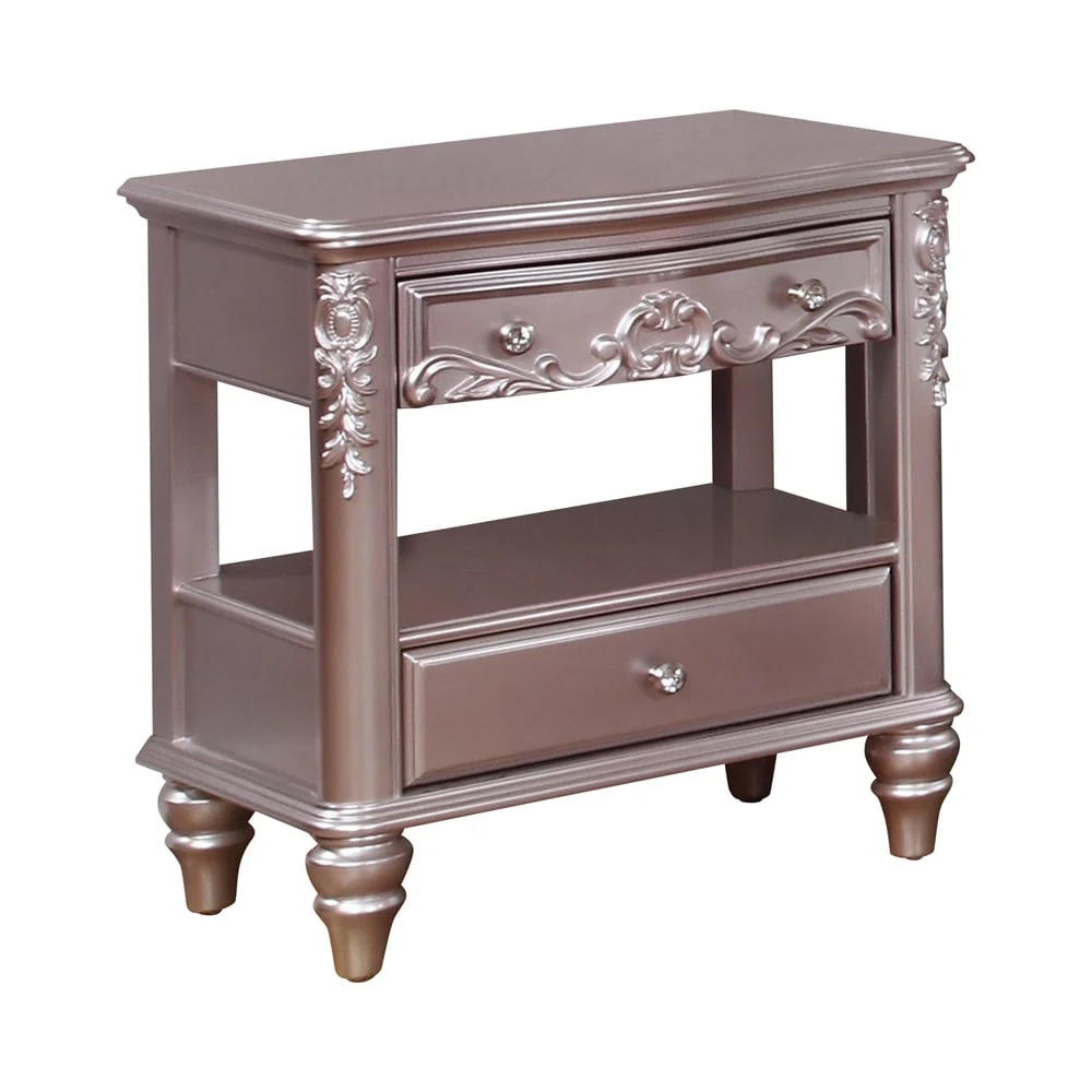 Coaster Furniture Caroline Metallic Lilac 2-drawer Wooden Nightstand