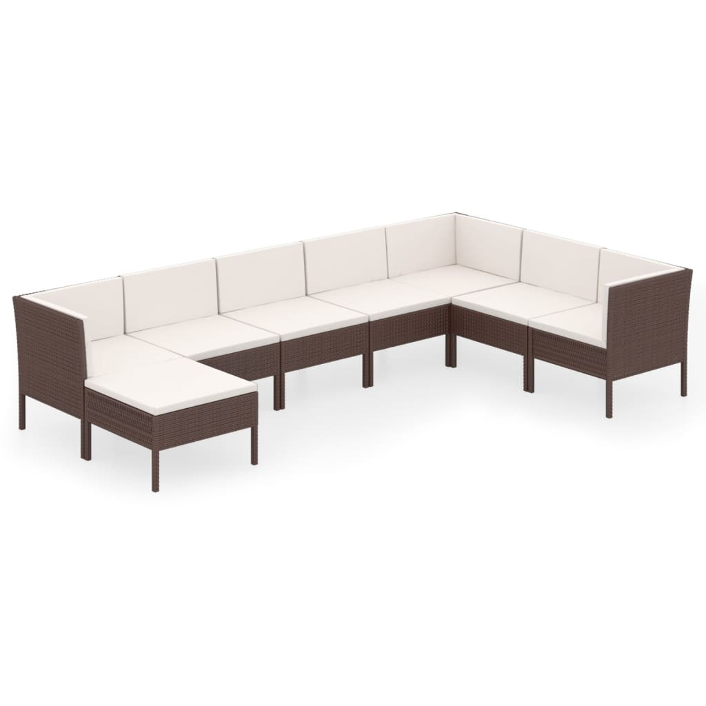 Zestaw wypoczynkowy do ogrodu Brąz Technorattan 3x narożna   4x sofa