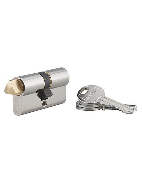 Cylindre triangle externe 14 profilé HG, 30x30mm, 3 clés, nickelé - THIRARD