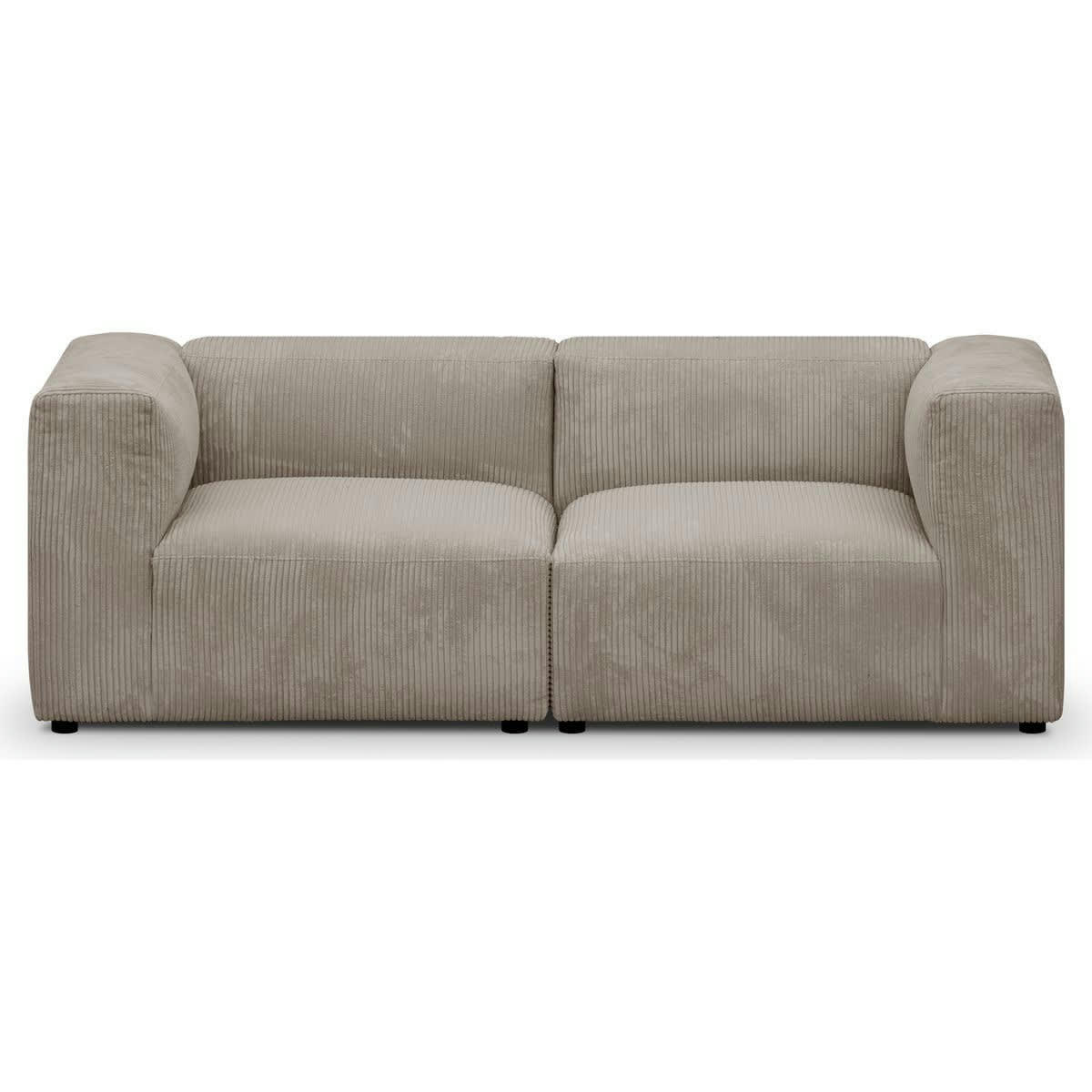 MODULO NEW - Canapé modulable 3 places en velours côtelé taupe