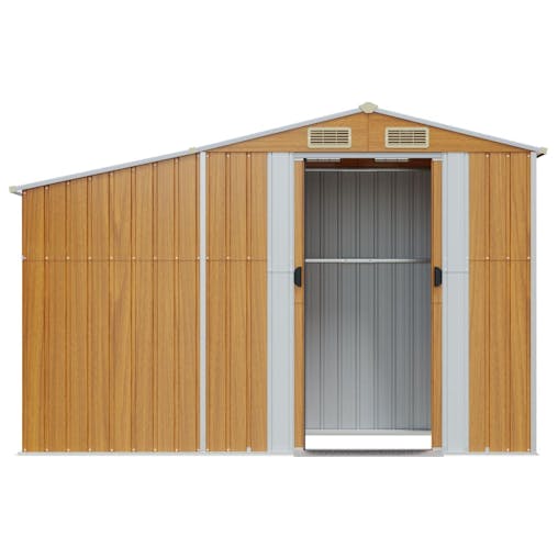 NNEVL Garden Shed Brown 277x93x179 cm Galvanised Steel