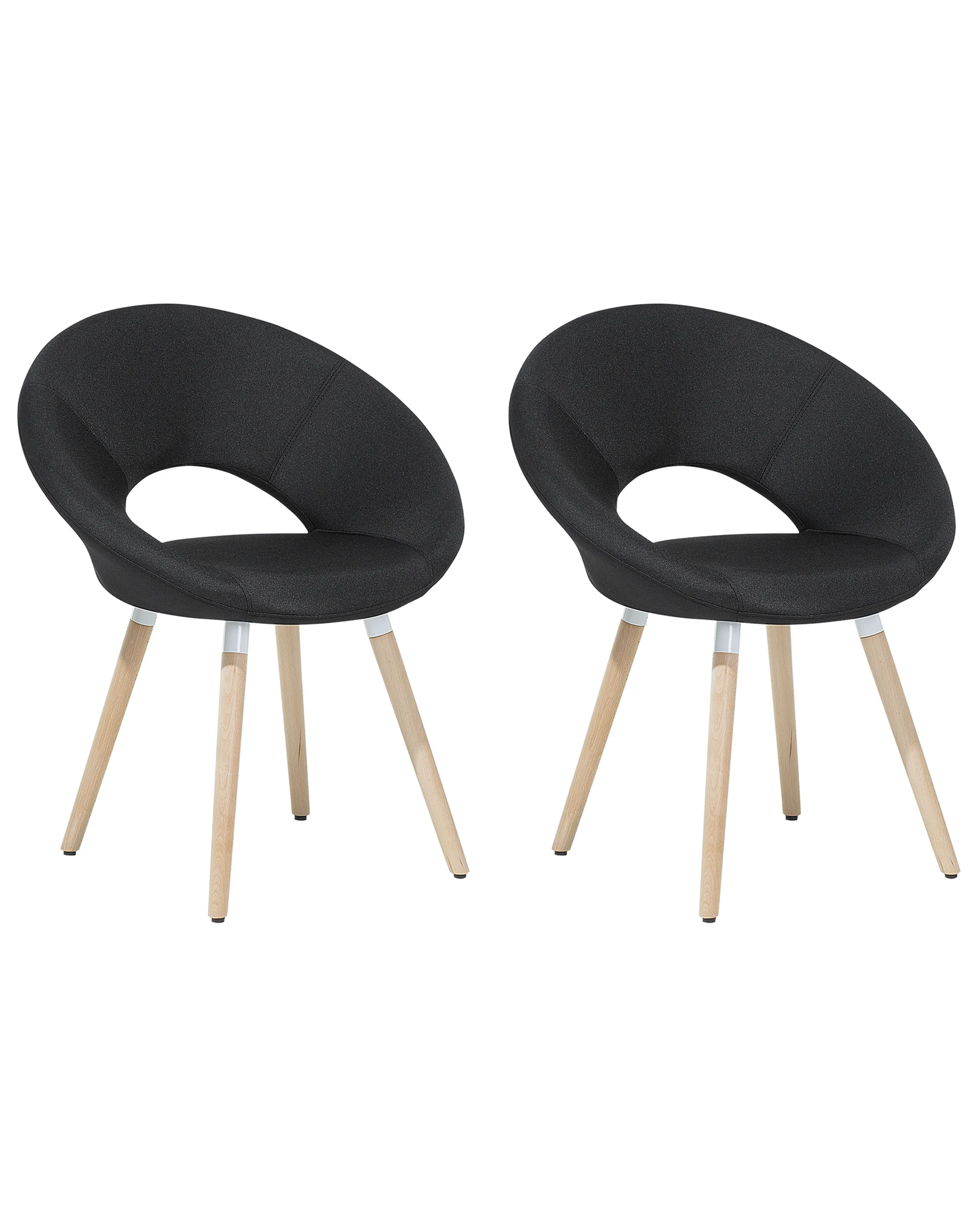 Set of 2 Dining Chairs ROSLYN Fabric Black
