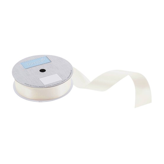 Trimits Ivory Double-Faced Satin Ribbon by the Metre 25mm