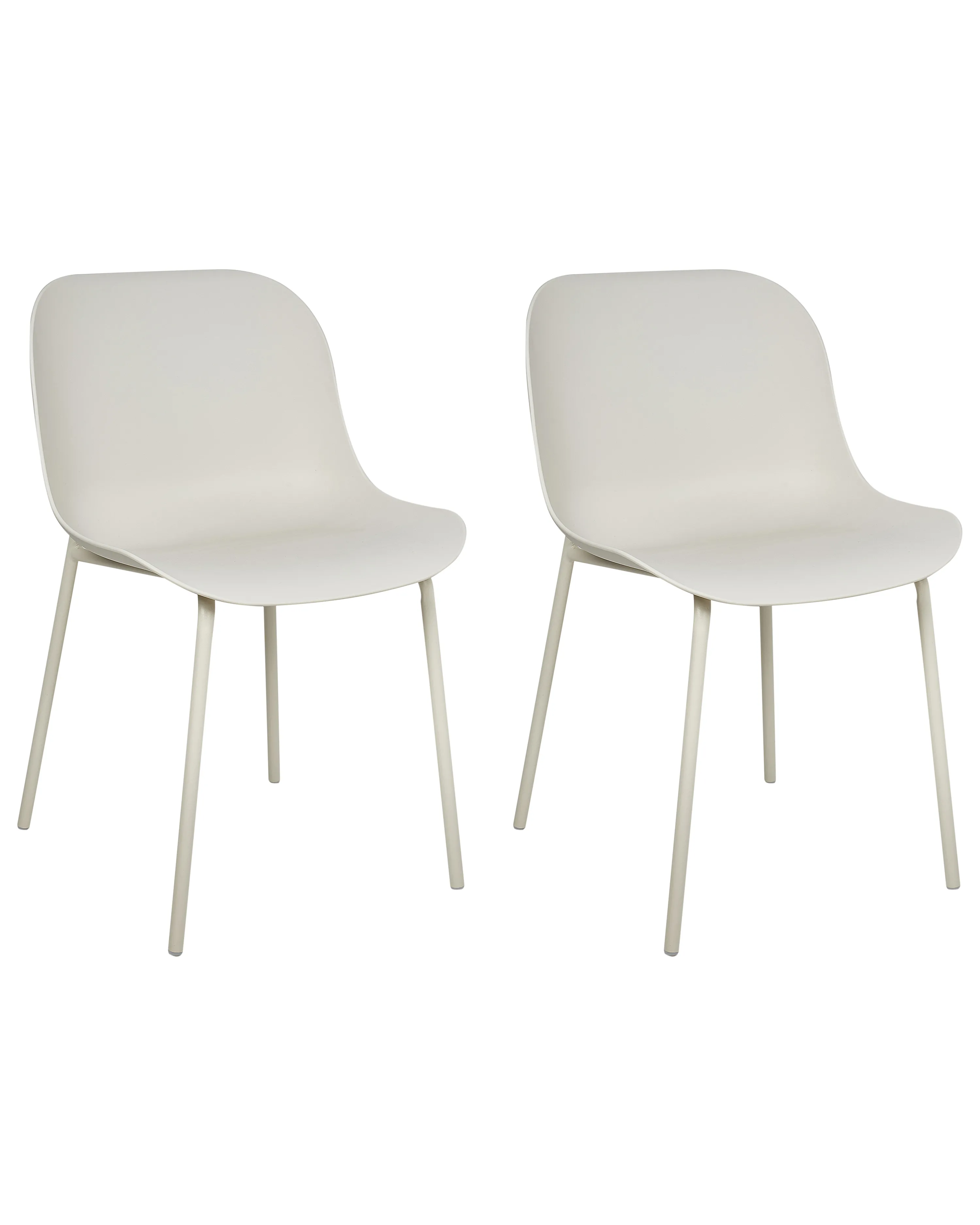 Set of 2 Dining Chairs BELOIT Light Beige
