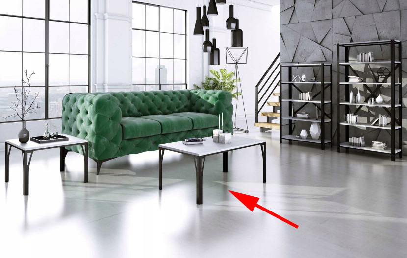 Stolik Skręcany Ława Salon Loft Industrial EKO 100x60 Czarny Beton Jasny