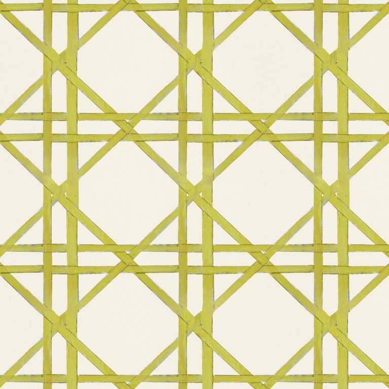 Catchii Behang Bamboo braided trellis geel