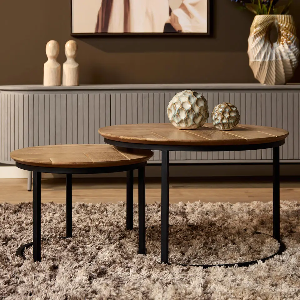 StarFurn - Otik salontafel set van 2 - naturel
