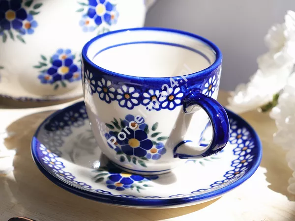 Filiżanka ze spodkiem 0,22 L / 14 cm Bolesławiec - Altmańska Polana gat. I