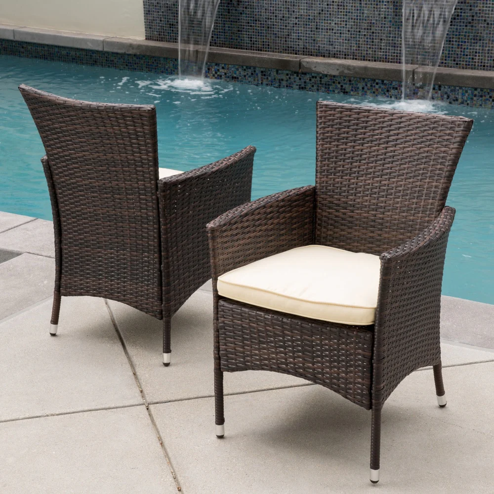 Christopher Knight Home Malta Wicker Patio Armchairs (Set of 2)
