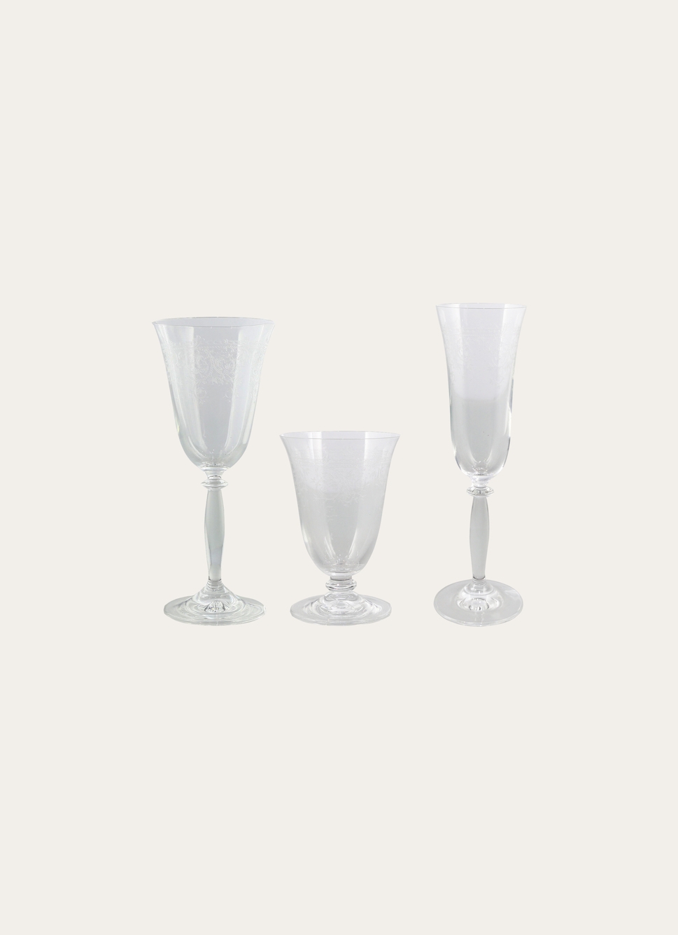 FLUTE EN CRISTALLIN SERIGRAPHIE TRANSPARENT