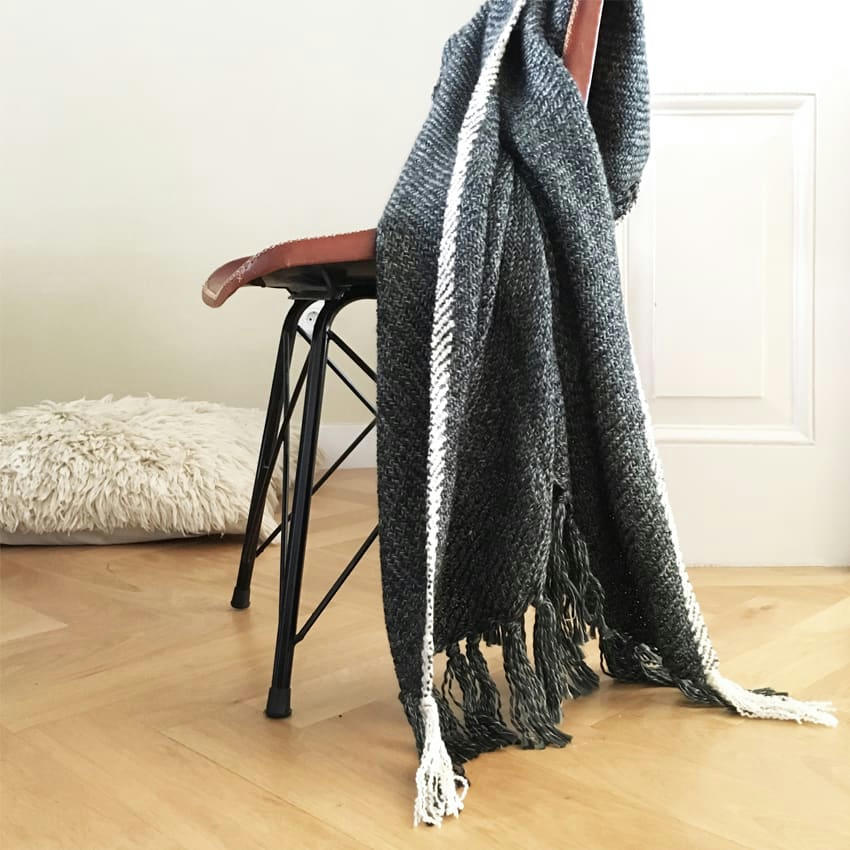 MELEE - Plaid  charbon de bois 125x150