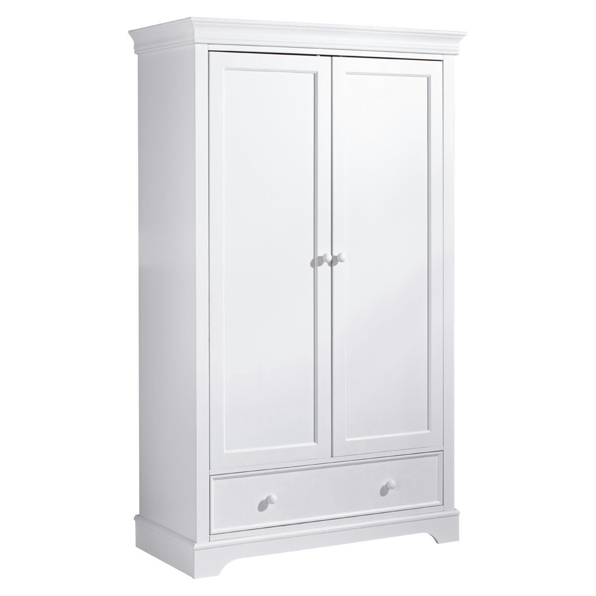 LILA - Armoire bois massif blanc