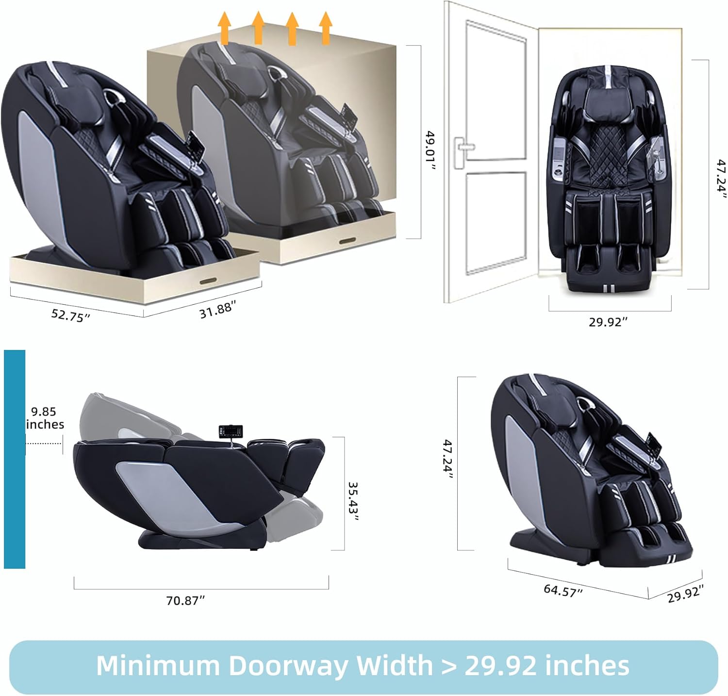 MassaMAX 4D Full Body Massage Chair for Daily Comfort Upgrade-Yoga Stretch, AI Voice Control, 55 SL Track, Zero Gravity, Extendable Footrest, 15 Modes, Foot Rollers, Waist & Calves Heating with Cover