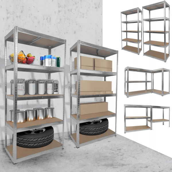 Zestaw 2 x regał magazynowy metalowy 150x75x30 szafa półka HD40002