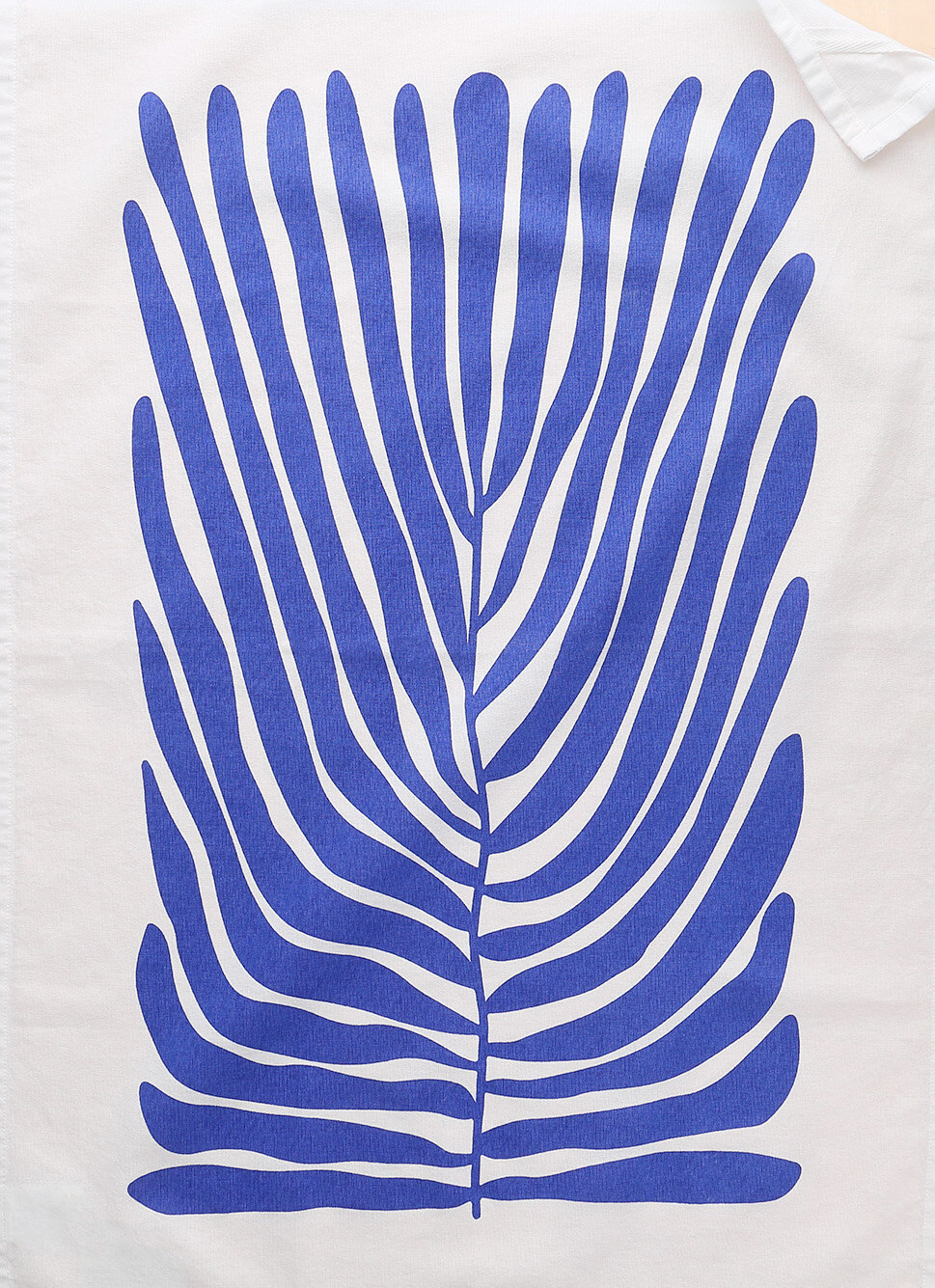 TORCHON EN COTON IMPRIMÉ VÉGÉTAL COBL BLEU